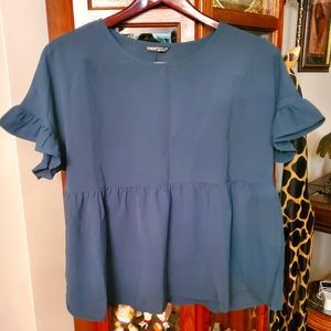 Green peplum top